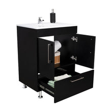 Mueble para Lavamanos Homer, Wengue, con Un Cajón y Dos Puertas Batientes