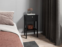 Mesa de Noche Camil II, Wengue, con un cajon y manija tipo boton ZF