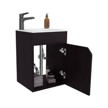 Mueble Para Lavamanos Flotante Betel, Wengue, Incluye Lavamanos Plastiglas Floresta 40 ZF