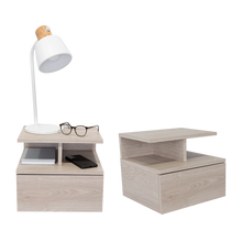 Mesa de Noche Flotante Nube, Humo, con un Cajón y División de dos Entrepaños ZF X2