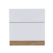 Mesa de Noche Nebrask, Miel y Blanco Duqueza, con Un Cajón Organizador