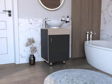 Mueble para Lavamanos Coralyn, Wengue y Nacar, con Amplio Espacio de Almacenamiento