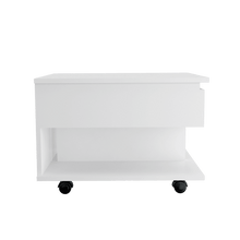 Mesa de Centro Salento, Blanco Nevado y Wengue, con Espacio Extensible y Rodachinas ZF