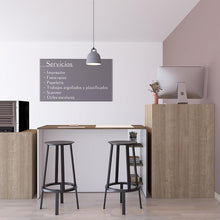 Mueble Multiusos Vixmo, Blanco Duqueza y Nogal con amplia superficie