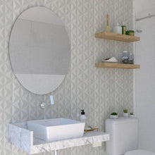 Espejo Ovalado Ferrara, Gris, con Diseño en Sandblasting