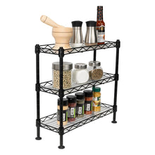Organizador para Especias Shelves, Negro, de Tres niveles