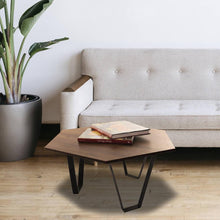 Mesa De Centro Nice 36x80x80cm Amaretto Patas Metalicas