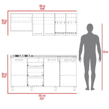Cocina Integral 180 Elied, Blanco Duqueza y Bardolino, Incluye Mesón Derecho