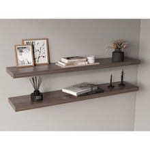 Repisa Flotante Shelf 120, Chocolate, con espacio para colocar objetos decorativos