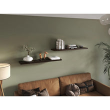 Repisa Flotante Shelf 120, Caoba, con espacio para colocar objetos decorativos