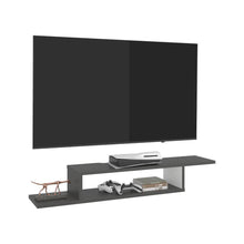 Mesa Para Tv Flotante Dilix, Roble Gris y Blanco, con superficie para objetos decorativos
