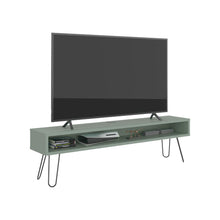 Mesa Para Tv Ralf, Agave, con patas metálicas y espacio de tv hasta 70 pulgadas