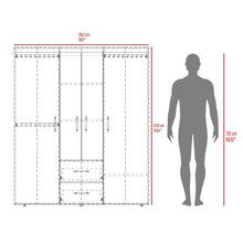 Closet Bariloche Bombay Eco, Nogal Europeo, con Variedad de Entrepaños y Cuatro Puertas Abatibles