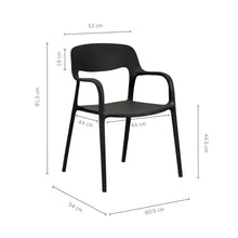 Silla de Cafetería Vita Con Brazo Negra, Negro