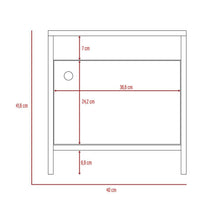 Mesa de Noche Tutto, Beige, con Cajón Para Guardar Objetos Ideal Para Espacios Reducidos X2