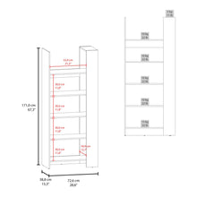Biblioteca Escalera Woodstock, Nogal Europeo, con con amplios espacios para ubicar libros ZF