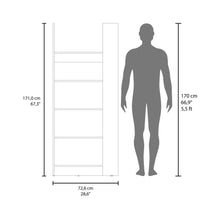 Biblioteca Escalera Woodstock, Nogal Europeo, con con amplios espacios para ubicar libros ZF