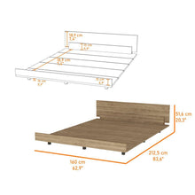 Cama Doble Wesley, Miel, con Patas Metálicas