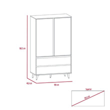 Closet Besk, Avellana y Blanco, con Dos Puertas, Dos Entrepaños y Dos Cajones