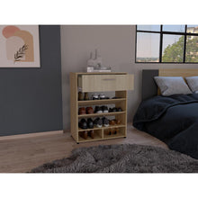 Zapatero Sevin, Fresno Europeo y Mallado, con un cajón y espacio para colocar zapatos