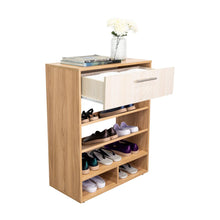 Zapatero Sevin, Fresno Europeo y Mallado, con un cajón y espacio para colocar zapatos