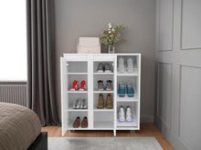 Zapatero Houck, Blanco Duqueza, con gran espacio para organizar zapatos ZF