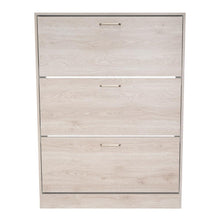 Zapatero Seúl, Humo y Blanco Nevado, con Tres Puertas Abatibles con Manijas Metálicas