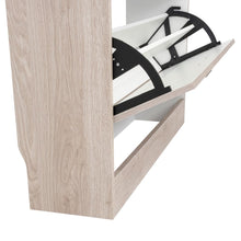 Zapatero Seúl, Humo y Blanco Nevado, con Tres Puertas Abatibles con Manijas Metálicas