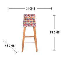 Silla Bar Madera 85x32x44.5cm Tapizada Colors