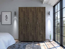 Closet Tini, Chocolate y Blanco, con Tres Cajones Organizadores y Variedad de Entrepaños