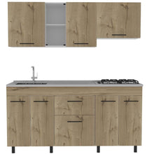 Cocina Integral Mason, Café Claro y Blanco, Incluye Mesón Izquierdo