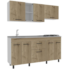 Cocina Integral Mason, Café Claro y Blanco, Incluye Mesón Izquierdo