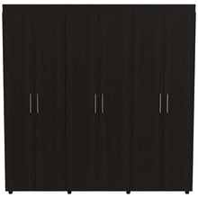 Closet Zafiro, Wengue, con Dos Cajones Multiusos y Seis Puertas Abatibles