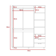 Closet Tini, Wengue, con  Tres Cajones Organizadores y Tres Puertas Abatibles