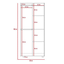 Closet Tera, Wengue, Dos Puertas Abatibles y Dos Tubos Cromados
