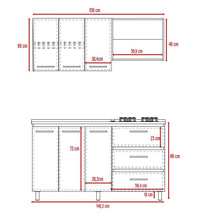 Cocina Integral Cavani, Miel y Blanco, con Tres Cajones y Tres Puertas Batientes, No incluye Mesón