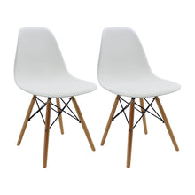 Kit por 2 sillas Eames Patas En Madera para comedor, sala, restaurante - Blanca