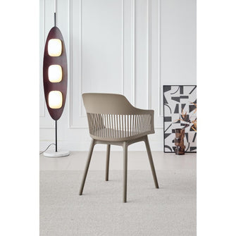 Silla Con Cojin Max, Color Taupe, Con espaldar y cojín X4