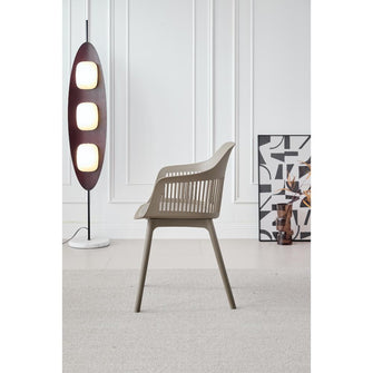 Silla Con Cojin Max, Color Taupe, Con espaldar y cojín X4