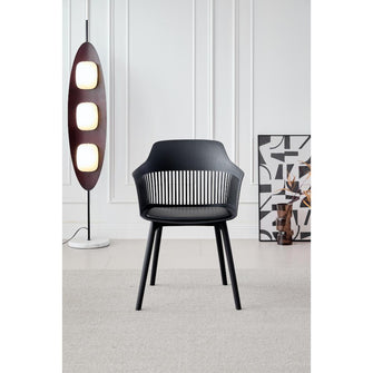 Silla Con Cojin Max, Color Negro, Con espaldar y cojín X2