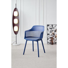 Set de 4 Sillas con Cojín Max, Color Azul, con Espaldar en Rejilla
