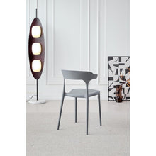 Silla Elena, Color Gris Oscuro, con Espaldar y Diseño Moderno