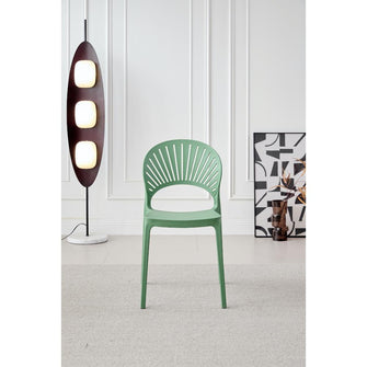 Silla Paraiso, Color Verde Oliva, Con espaldar y diseño Moderno X4