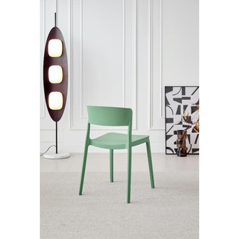 Silla Monaco, Color Verde Oliva, Con espaldar y diseño Moderno X2