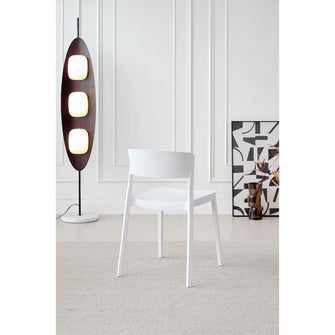 Silla Monaco, Color Blanco, Con espaldar y diseño Moderno X4