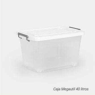 Caja Megautil con Ruedas de 40 Litros Blanco