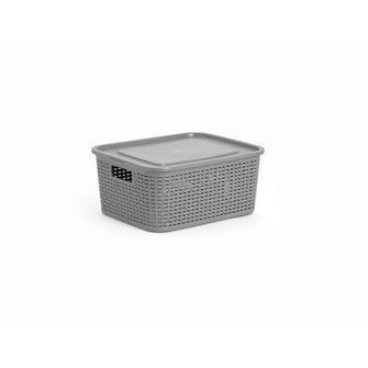 Canasta Rattan Ecored 8Lt Gris