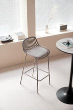 Butaco para Barra Tulum, Color Taupe, Diseño Moderno X4