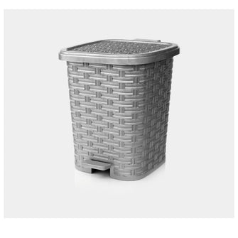 Papelera Rattan Gris Plata