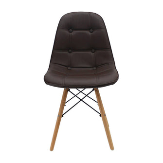 Silla Botones Eames Acolchada - Café